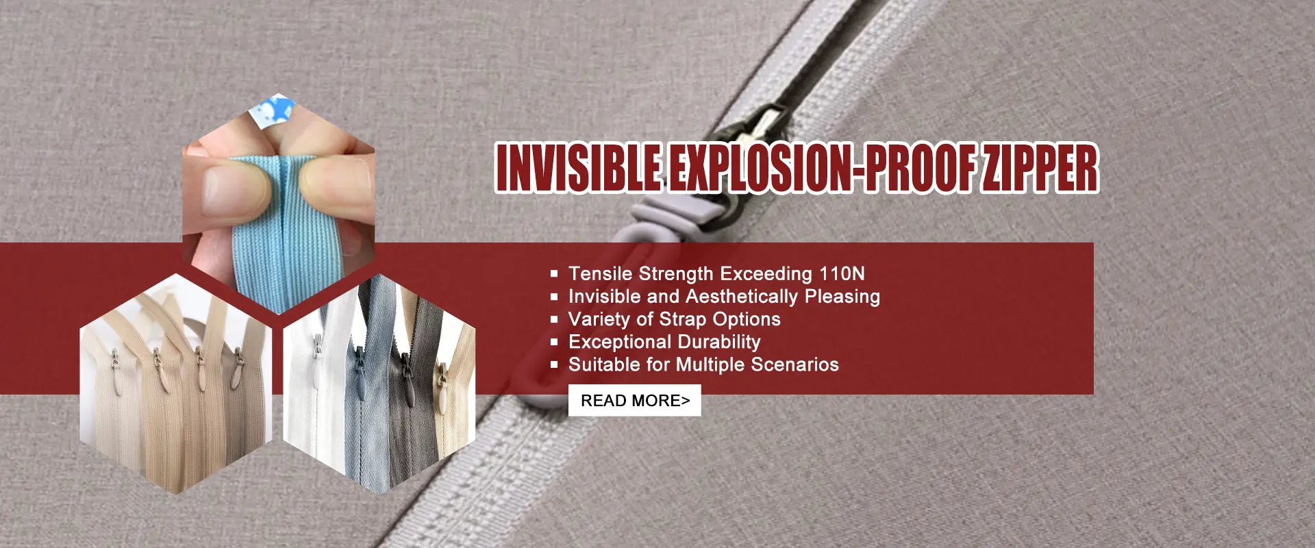 China Invisible Explosion-proof Zipper supplier China Invisible Explosion-proof Zipper supplier